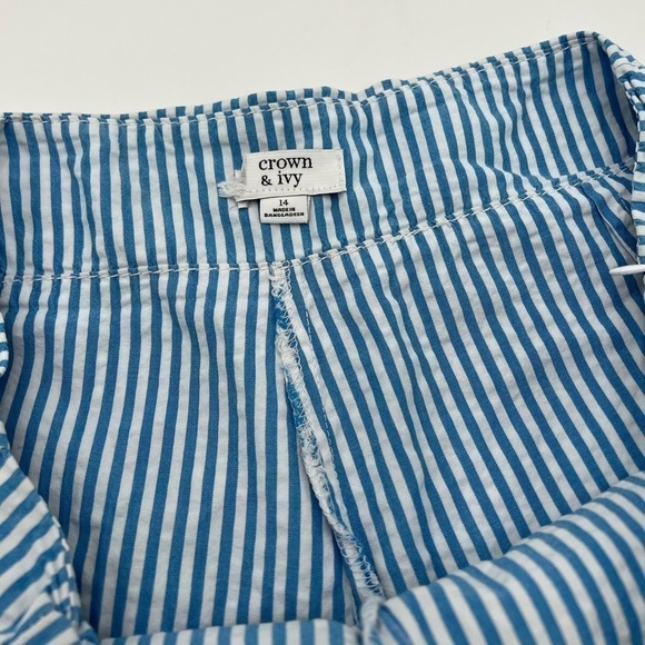 Crown & Ivy Blue and White Stripped Skort Size 14 - Picture 8 of 8